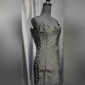 PRETTYLITTLETHING body con cut out little black dress size 8